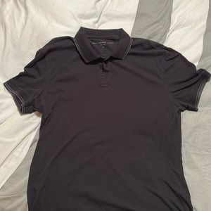 John Varvatos polo, black with grey strips on the collar and the sleeves